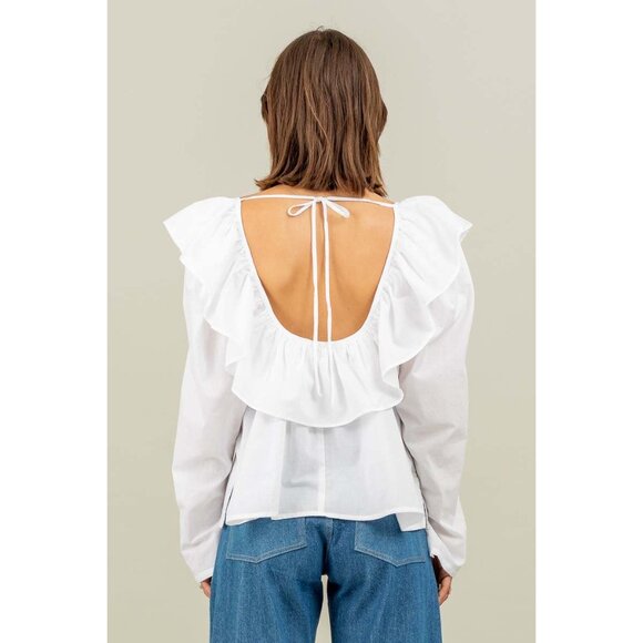 NWT Toit Volant white ruffle flounce Cynthia top - Picture 5 of 8